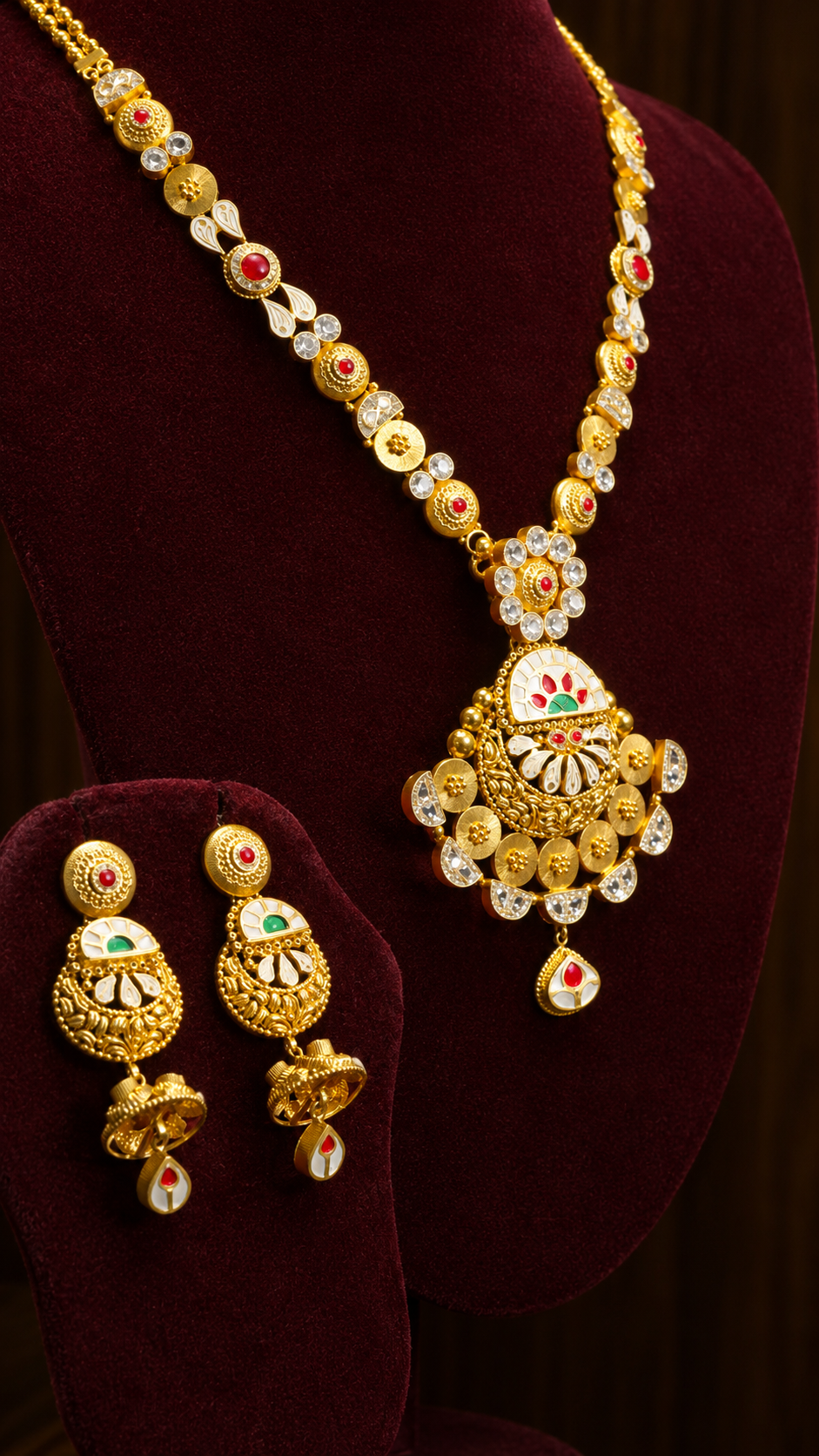 Jaipuri Meenakari work Long set